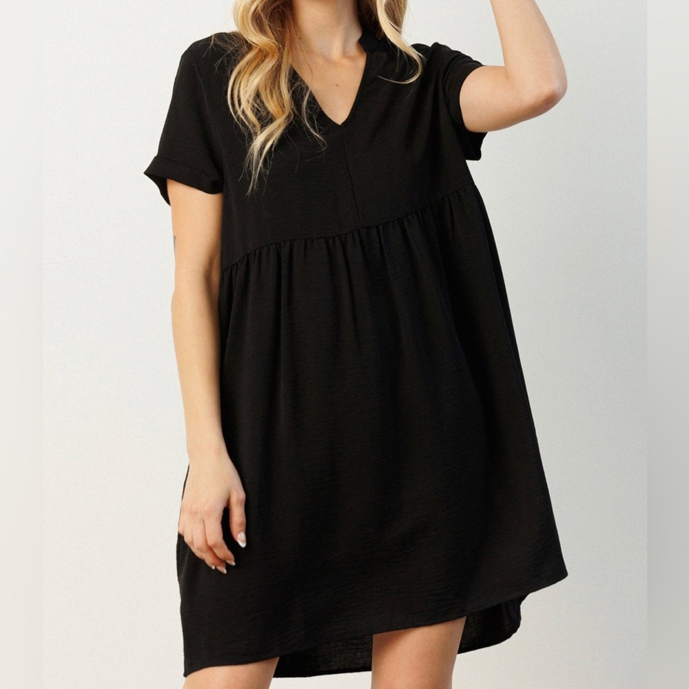 ASOS Black Cotton Babydoll Tee Shirt Mini Dress